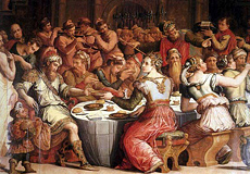 ジョルジョ・ヴァザーリ作「エステルとアハシュエロスの婚儀の宴」