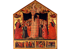 パッリ・ディ・スピネッロ作「慈悲の聖母マリアと聖ロレンティーノ、聖ペルジェンティーノ」