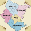 アレッツォ県の地図